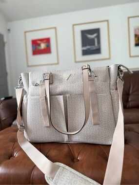 Guess Beige Logo Baby Bag with Adjustable Strap